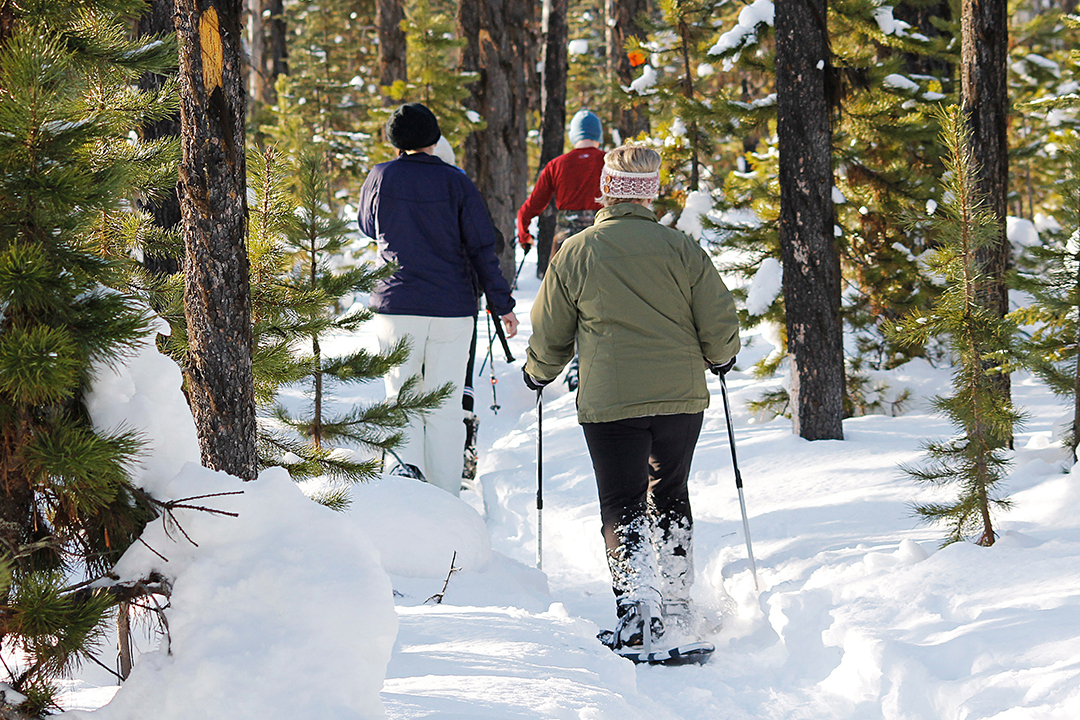 Snowshoeing in Chicago in winter