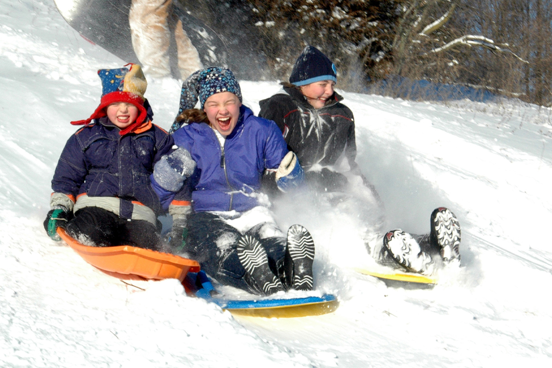Sledding in chicago in winter