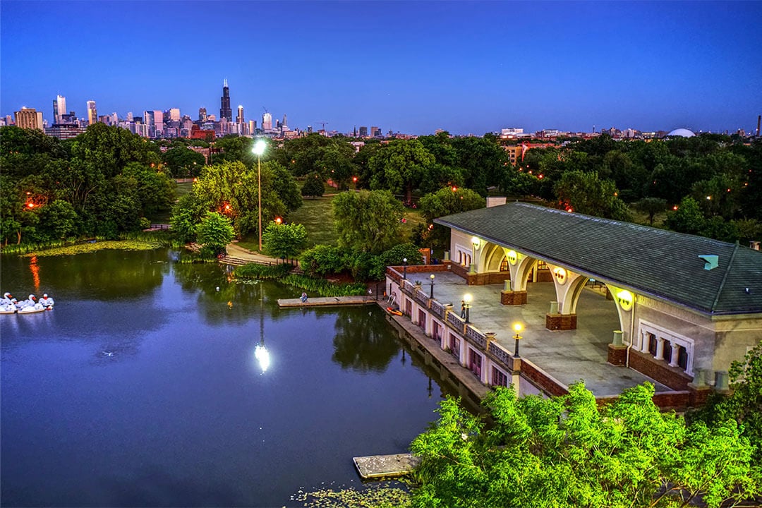 The boathouse at Humboldt Park