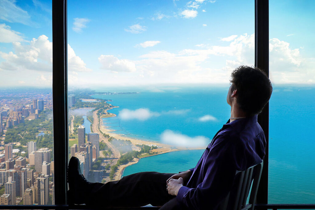 Teens love the view of Chicago from 360 CHICAGO 