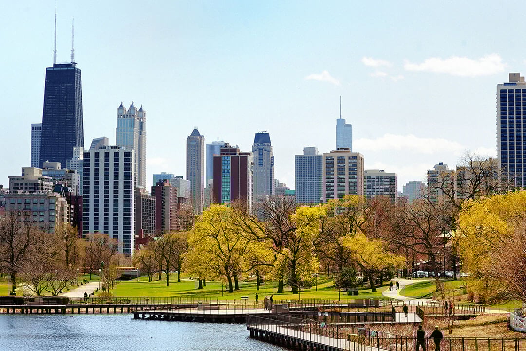 The Pond at Lincoln Park - One of the best views of the Chicago Skyline