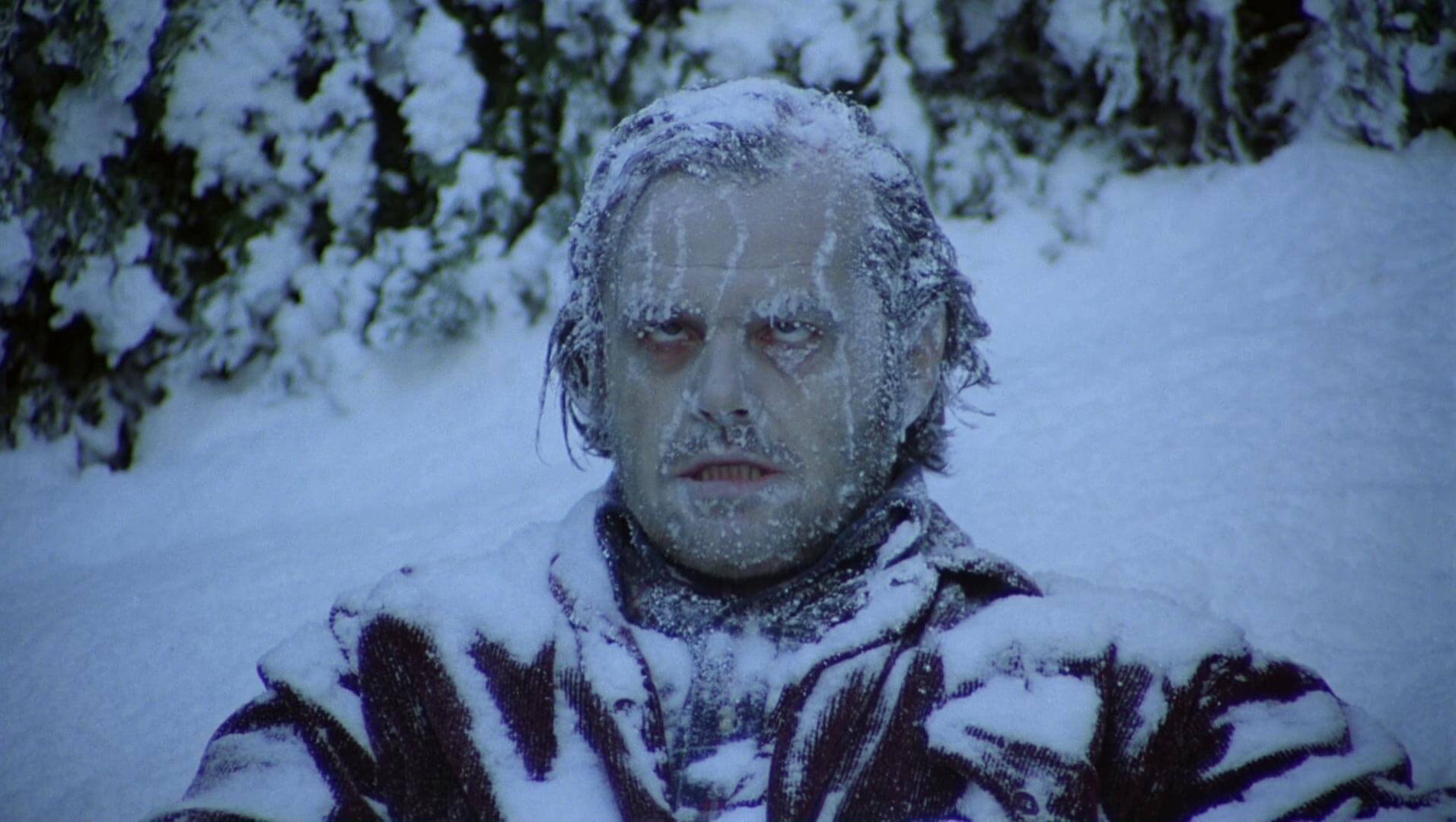 jack nicholson frozen in the movie, The Shinin